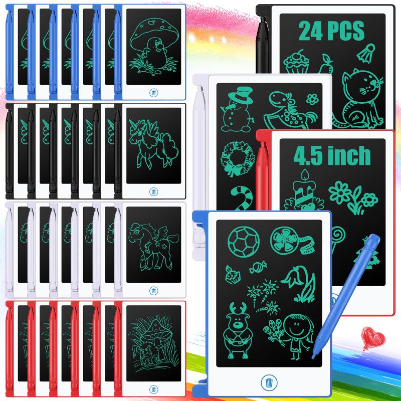 Photo 1 of 12 Pieces LCD Writing Tablet Electronic Doodle Board 4.5 Inch Drawing Tablet (White Frame)