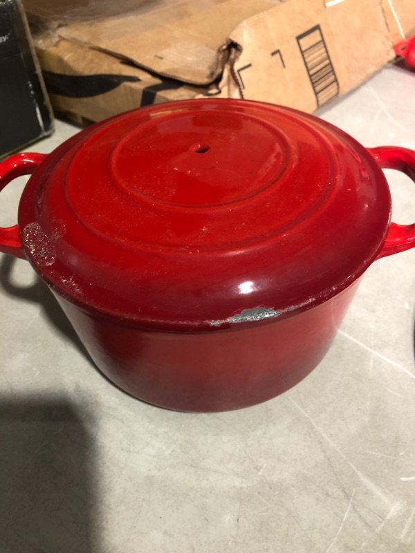 Photo 5 of * used * damaged * see all images *
Enameled Cast Iron Dutch Oven Set with Lids, 2pcs Cast Iron Pot