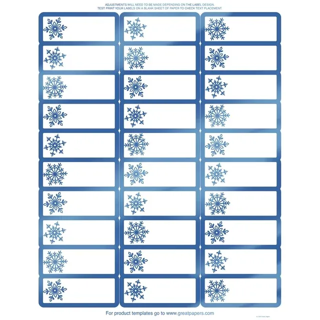 Photo 1 of Blue Foil Snowflake Address Labels - 120 Pack