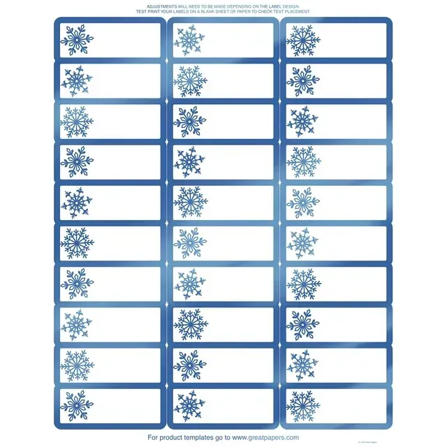 Photo 1 of Blue Foil Snowflake Address Labels - 120 Pack