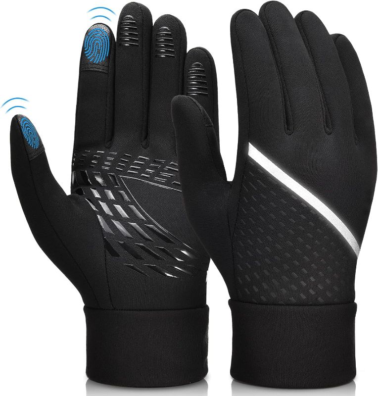 Photo 1 of Winter Warm Running Sports Gloves - Cold Weather Outdoor Thermal Bike Touchscreen Gloves Anti-Slip Soft Fleece Lining