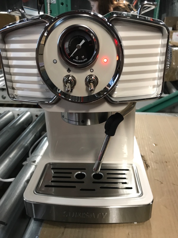 Photo 4 of ***see notes***SUMSATY Espresso Coffee Machine 20 Bar, Retro Espresso Maker with Milk Frother Steamer Wand for Cappuccino, Latte, Macchiato, 1.8L Removable Water Tank, ETL Listed, Coffee Spoon, Vintage Black