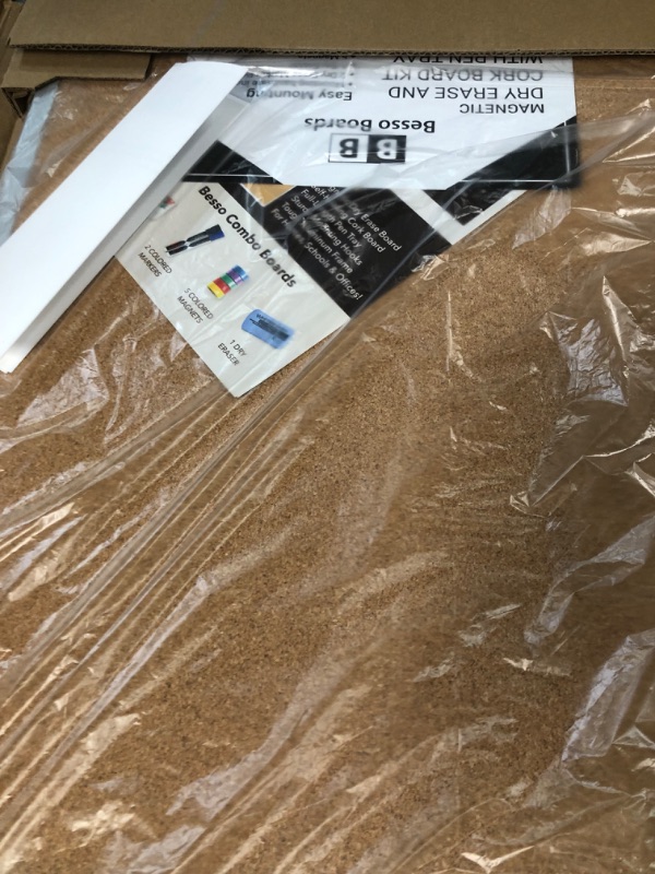 Photo 1 of Vision Board 2023: 24" x 36" Magnetic Cork Board and Dry Erase Board Combo, Half White Board Corkboard Combination, Memo Bulletin Tack Boards | Mount on Office Wall w/ Markers, Eraser, Magnets, Pins 36" x 24"