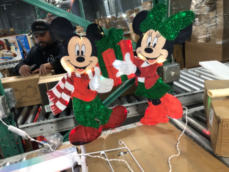 Photo 2 of (READ NOTES) Disney Magic Holiday Mickey & Minnie Mouse Lighted Yard Decor