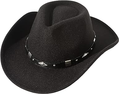 Photo 1 of JOYEBUY Classic Wide Brim Western Style Cowboy Hat with Buckle Belt Dark Grey