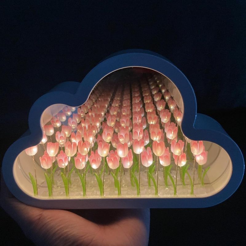 Photo 1 of Tulip Night Light Cloud Mirror Light Finished Product Decorative