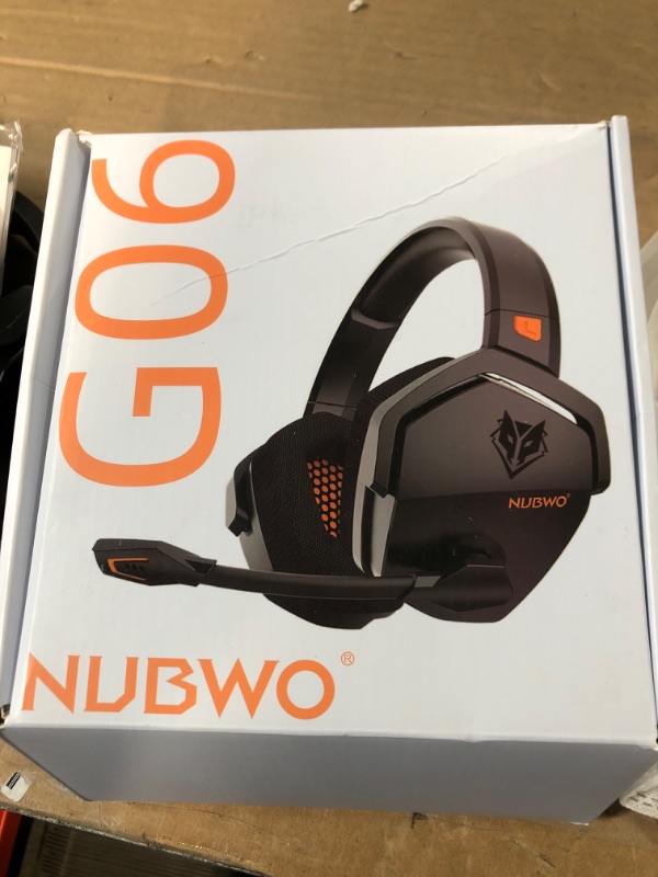 Photo 2 of NUBWO G06 Dual Wireless Gaming Headset with Microphone for PS5, PS4, PC, Mobile, Switch: 2.4GHz Wireless + Bluetooth - 100 Hr Battery - 50mm Drivers - Orange