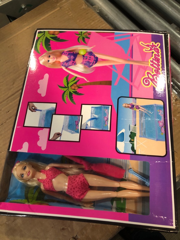 Photo 3 of Beach Doll Glam Pool Playset with Slide