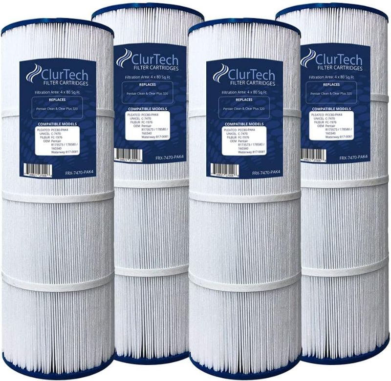 Photo 1 of *PHOTO REFERENCE*ClurTech Pentair Clean & Clear Plus 320 Replacement Pool or Spa Filter Cartridge, White