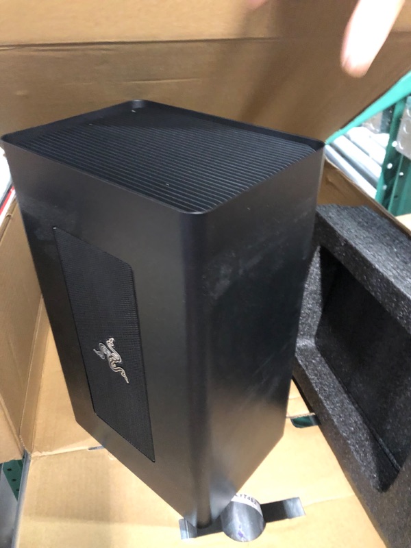 Photo 3 of Razer Core X Chroma Aluminum External GPU Enclosure (eGPU): Compatible with Windows & MacOS Thunderbolt 3 Laptops, NVIDIA /AMD PCIe Support, 700W PSU, 4x USB 3.1, 1x Gbit Ethernet, Chroma RGB, Black Classic Black Core X Chroma eGPU