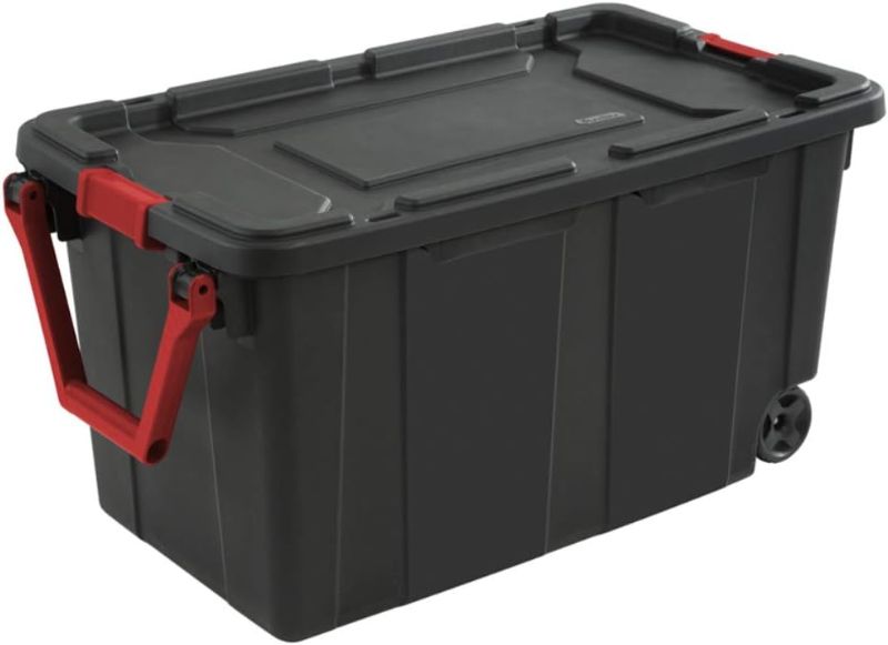 Photo 1 of * SEE NOTES * Wheeled Industrial Tote, Black, 64 Gallon