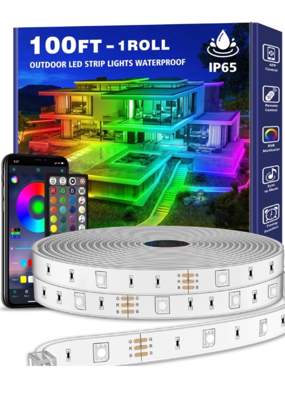 Photo 1 of 100ft Outdoor LED Strip Lights Waterproof 1 Roll,