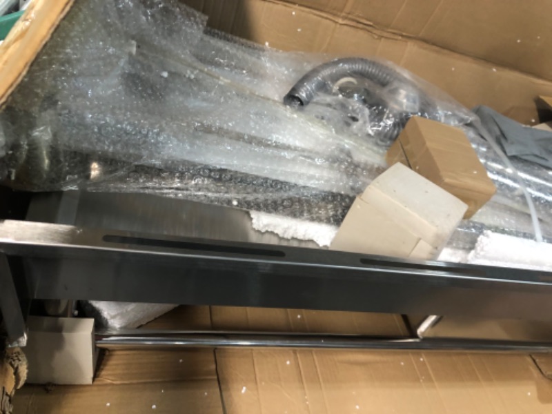 Photo 1 of VEVOR Stainless Steel Utility Sink, Free Standing Single Bowl Commercial Kitchen Sink Set w/Workbench, 47 x 19.7 x 37.4 in Commercial Single Bowl Sinks for Garage, Restaurant, Laundry, NSF Certified 47inch Silver - Left Single Bowl