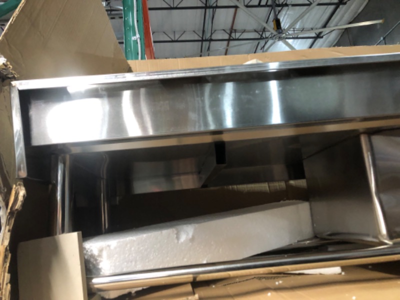 Photo 1 of VEVOR Stainless Steel Utility Sink, Free Standing Single Bowl Commercial Kitchen Sink Set w/Workbench, 47 x 19.7 x 37.4 in Commercial Single Bowl Sinks for Garage, Restaurant, Laundry, NSF Certified 47inch Silver - Left Single Bowl