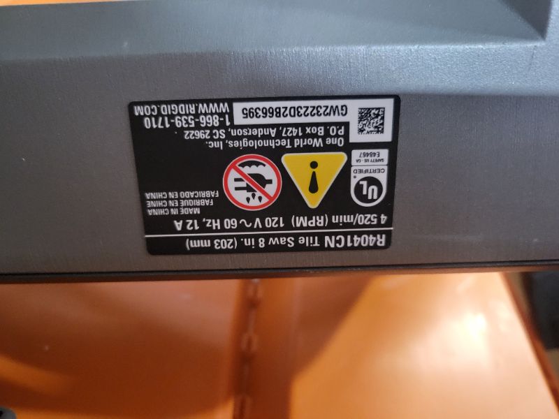 Photo 7 of **SEE NOTES**
12 Amp 8 in. Blade Corded Wet Tile Saw with Extended Rip