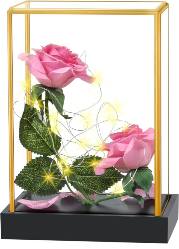 Photo 1 of  Galaxy Rose Gifts , Light Up Rainbow Rose in A Glass Dome