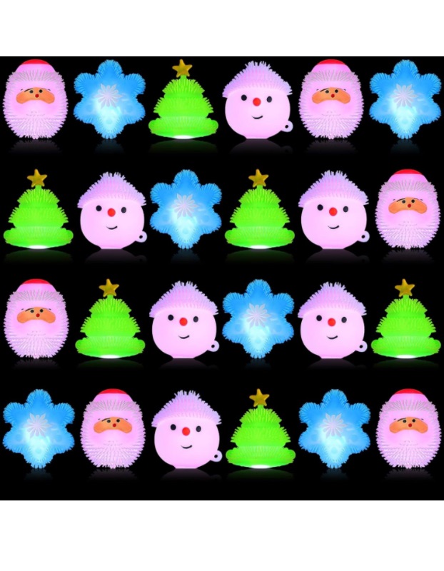 Photo 1 of 24 Pack Christmas Stress Toys LED 