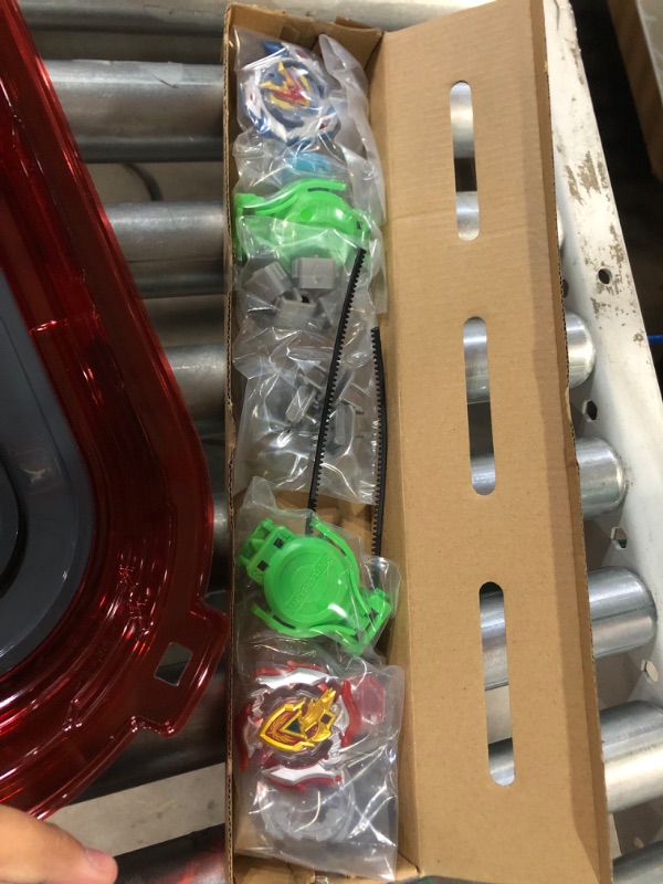 Photo 2 of BEYBLADE Burst Turbo Slingshock Rail Rush Battle Set -- Complete Set Burst Beystadium, Battling Tops, and Launchers (Amazon Exclusive)