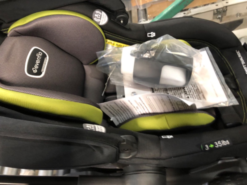 Photo 5 of Evenflo Shyft DualRide Infant Car Seat and Stroller Combo with Carryall Storage (Durham Green) Shyft Dualride Durham Green