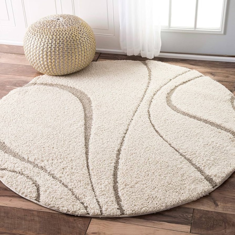 Photo 1 of ***USED - NO PACKAGING***
nuLOOM Carolyn Modern Shag Area Rug, 6' Round, Cream