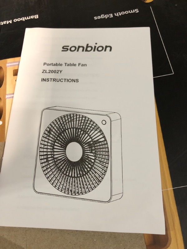 Photo 3 of *Parts Only Non Refundable* SONBION Box Fan, Three Speeds Window Table Cooling Fan 10 Inch DC Desk Fan