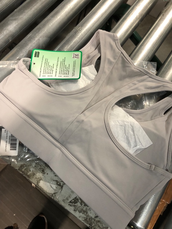 Photo 1 of Sports Bras for Women - Mesh High-Strength Women's Sports Bra , Medium Grey