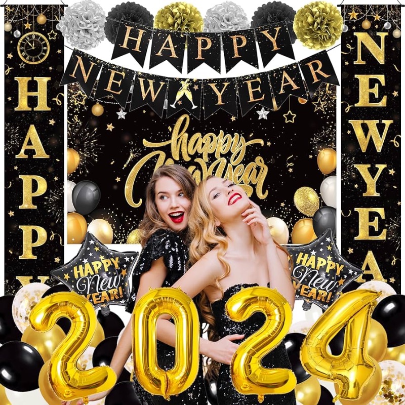 Photo 3 of New Year Decorations 2024 New Years Eve Party Supplies 2024