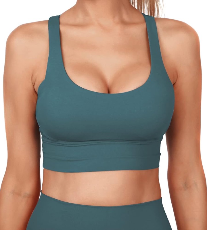 Photo 1 of Grace Form Strappy Sports Bra for Women Padded High Impact Push Up Athletic Running Sports Bra Workout Top Yoga Bra