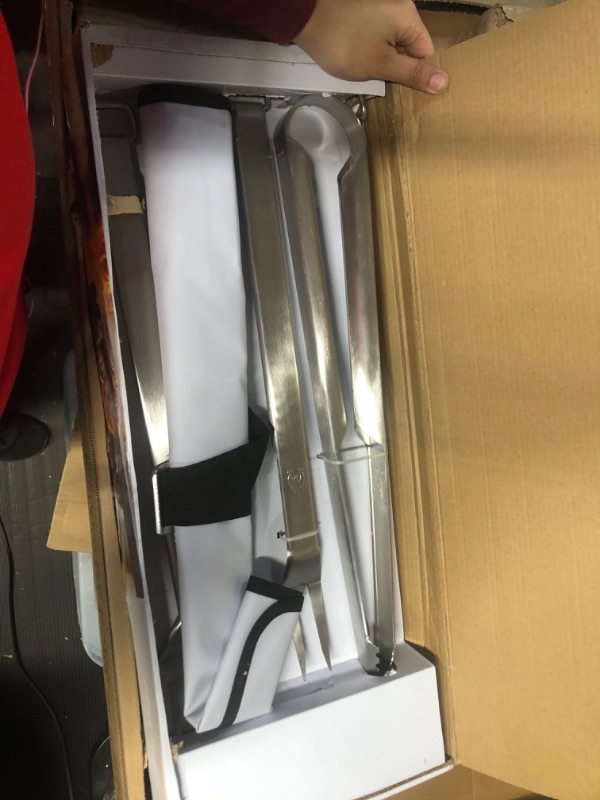 Photo 1 of Solo Stove Heavy Duty Grill Tools 304 Stainless Steel BBQ Set Includes Spatula Tongs and Meat Fork Great Accessories for Outdoor Barbecue Grills Flip Spear and Turn Includes Heavy Duty Carry Case