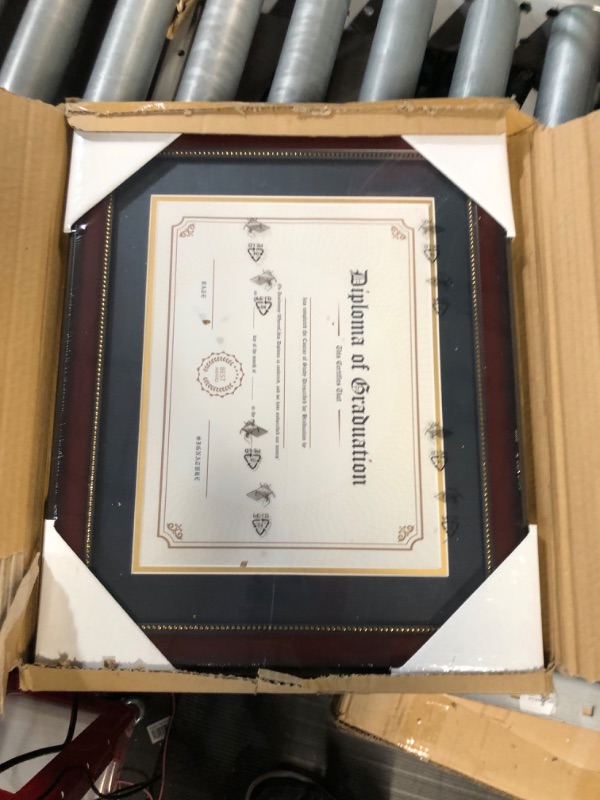 Photo 2 of (READ NOTES) GraduationMall 8.5x11 Diploma Frame with Black over Gold Mat or Display 11x14 Document without Mat