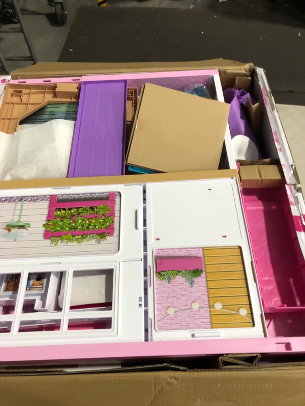 Photo 4 of Barbie DreamHouse Dollhouse with 70+ Accessories, Working Elevator & Slide, Transforming Furniture, Lights & Sounds Wheelchair Accessible Elevator  