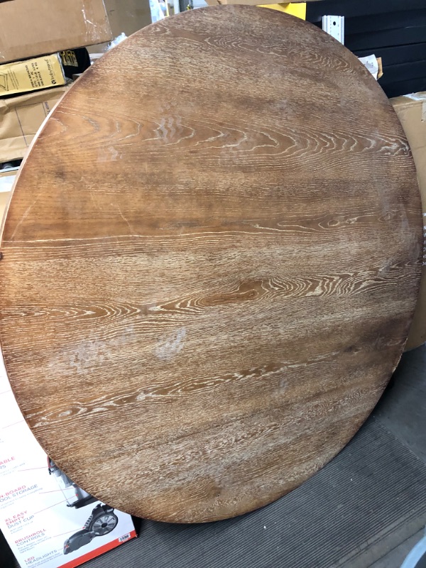 Photo 4 of ***MAJOR DAMAGE - TABLETOP ONLY - NO LEGS - SEE COMMENTS***
 59" Rustic Farmhouse Wood Round Tabletop