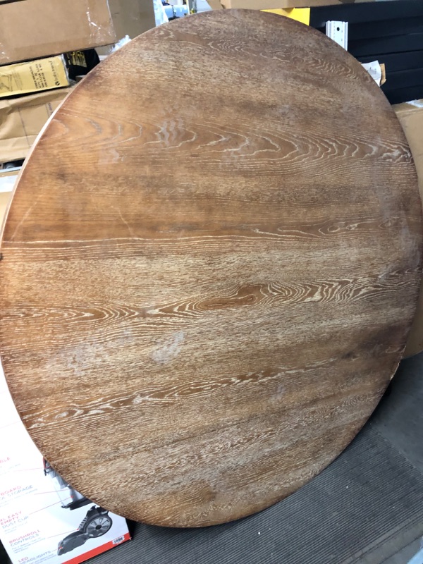 Photo 3 of ***MAJOR DAMAGE - TABLETOP ONLY - NO LEGS - SEE COMMENTS***
 59" Rustic Farmhouse Wood Round Tabletop