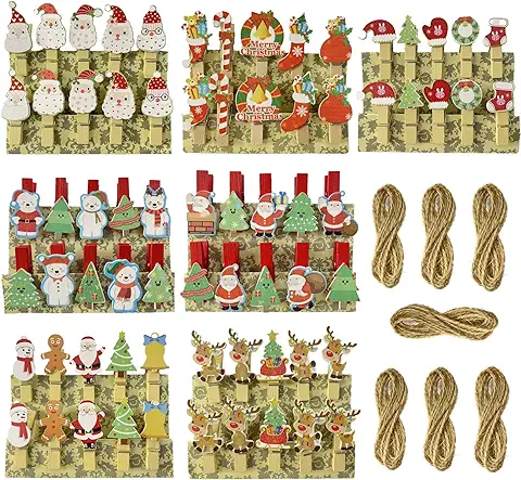 Photo 1 of QTMY 70 Pcs Mini Clothes Pins for Photo,Christmas Tree Stocking