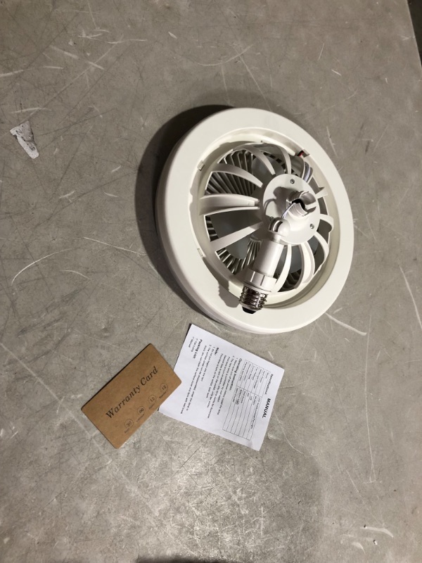 Photo 3 of ***USED - UNABLE TO TEST***
Yaoten E26 Bulb Fan Light, 10 In Mini Ceiling Fan with Light, E26 Extender Base,