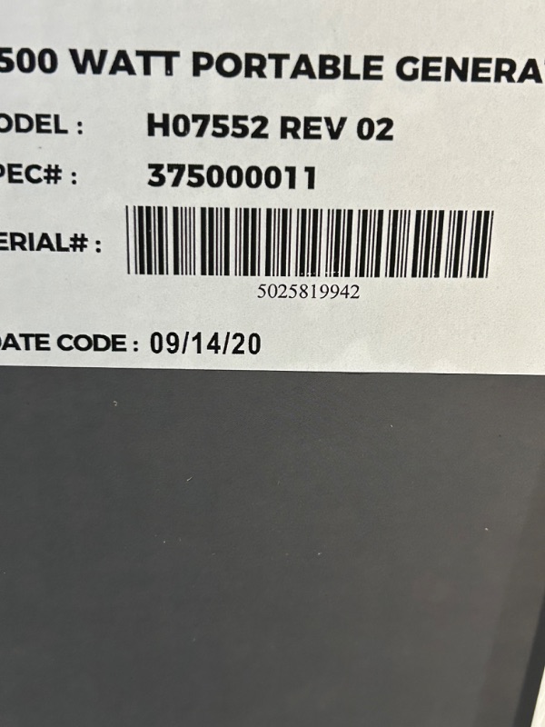 Photo 3 of Firman R-H07552 9,400 W / 7,500 W Hybrid Dual Fuel Generator