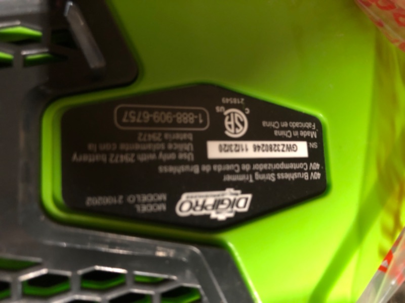 Photo 5 of **NO BATTERY AND VERY USED** Greenworks G-Max 40V DigiPro 14 in. String Trimmer - 2100202