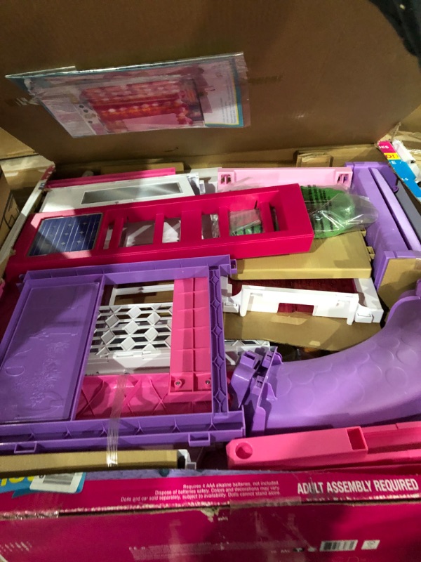 Photo 2 of Barbie DreamHouse Dollhouse with 70+ Accessories, Working Elevator & Slide, Transforming Furniture, Lights & Sounds Wheelchair Accessible Elevator