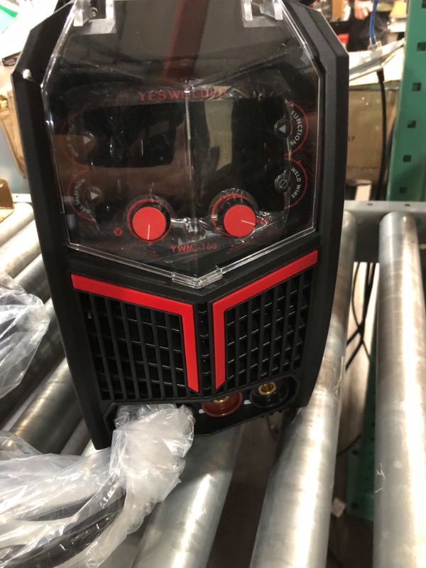 Photo 3 of **SEE PICS FOR DAMAGE** YESWELDER Gas Gasless 160A multiprocess MIG Welder?Flux Cored/MIG/Lift TIG/Stick ARC Welder 4 in 1 Welding Machine?Synergic Control 110V/220V Dual Voltage YWM-160