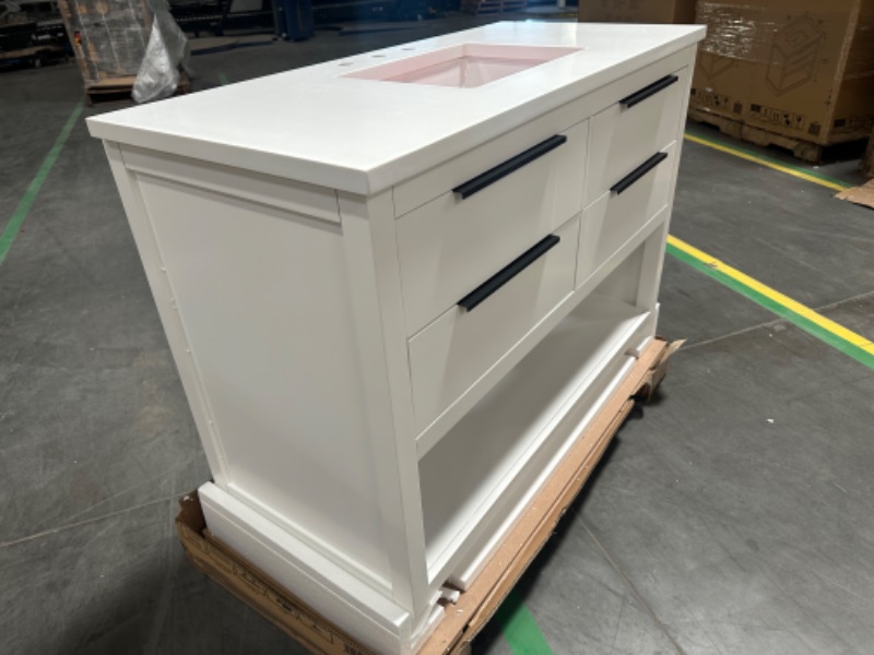 Photo 3 of **Details in Notes** Origin 21 Beecham 36-in White Undermount Single Sink Bathroom Vanity with White Engineered Stone Top
