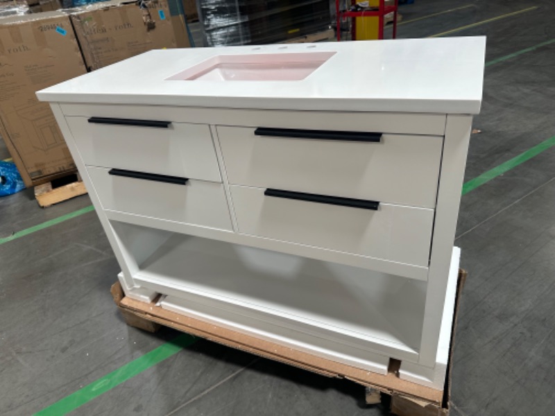 Photo 1 of **Details in Notes** Origin 21 Beecham 36-in White Undermount Single Sink Bathroom Vanity with White Engineered Stone Top
