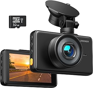 Photo 1 of iZEEKER Dash Cam for Cars, 1080P Full HD Dash Camera, Dashcam with Night Vision, Car Camera with 3-inch LCD Display, Parking Mode, G-Sensor, Loop Recording, WDR, 32GB MicroSD Card