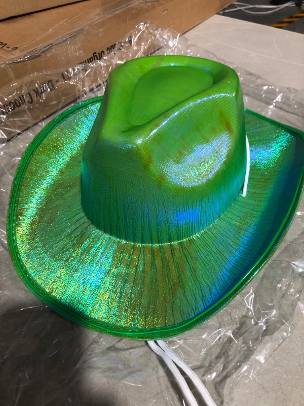 Photo 2 of * see images *
Hercicy Lighted Cowboy Hat Set with LED Flashing Costume Hat Holographic Space Cowgirl Hat 