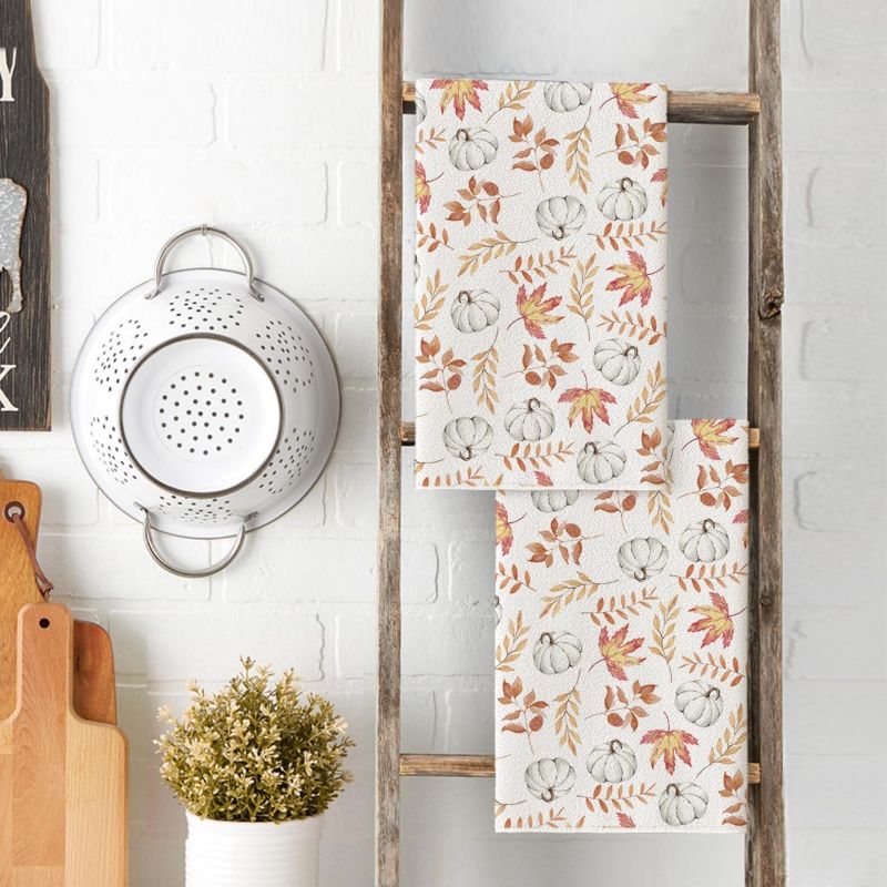 Photo 1 of  HOYUWAK Hand Towels for Kitchen, 16”x 26” 4-Pack Pumpkin Theme