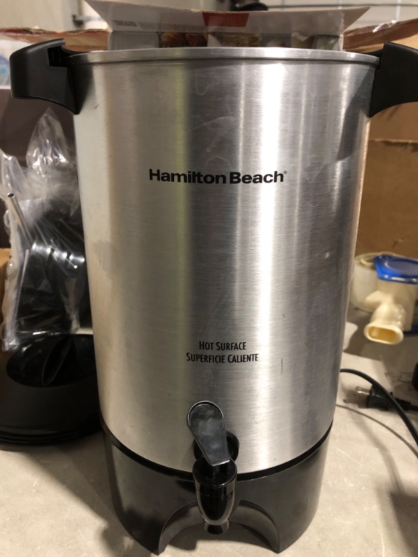 Photo 1 of * used * see images *
Hamilton Beach 45 Cup Coffee Urn and Hot Beverage Dispenser, Silver 45 Cup Silver