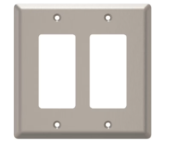 Photo 1 of *** NONREFUNDABLE  PARTS ONLY**** + roth Simple Square 2-Gang Standard Size Satin Nickel Steel Indoor Decorator Wall Plate