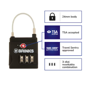 Photo 1 of *** NONREFUNDABLE  PARTS ONLY****Brinks Travel Luggage Combination Padlock, 1-3/8-in Wide x 1-1/8-in Shackle, TSA Accepted