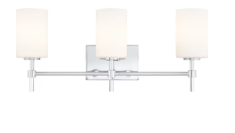 Photo 1 of ***NONREFUNDABLE PARTS ONLY*** MINOR DAMAGE Rossfield 24-in 3-Light Polished Chrome Transitional Vanity Light