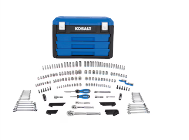 Photo 1 of ***MISSINNG PARTS NONREFUNDABLE*****Kobalt 227-Piece Standard (SAE) and Metric Polished Chrome Mechanics Tool Set with Hard Case