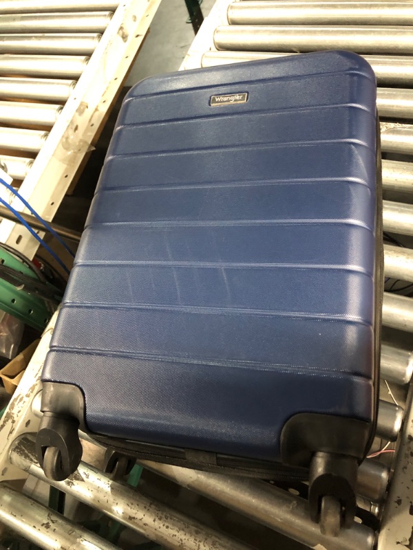 Photo 2 of ***USED - COVERED IN SCRATCHES***
Wrangler Smart Luggage Set with Cup Holder and USB Port, Navy Blue, 2 Piece